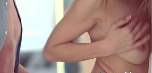  Blonde with natural tits orally pleasured and drilled